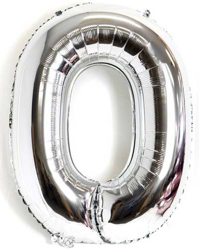 40" Silver Number Balloon