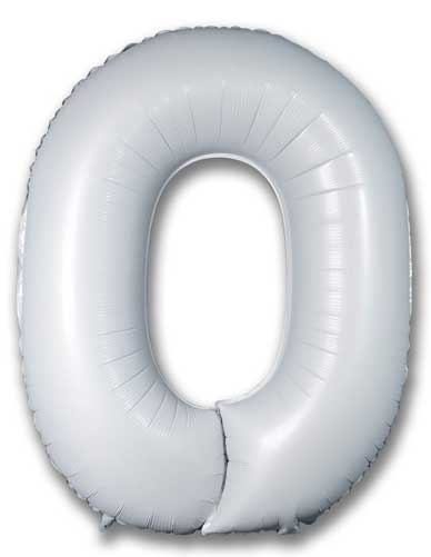 40" Satin White Number Balloon