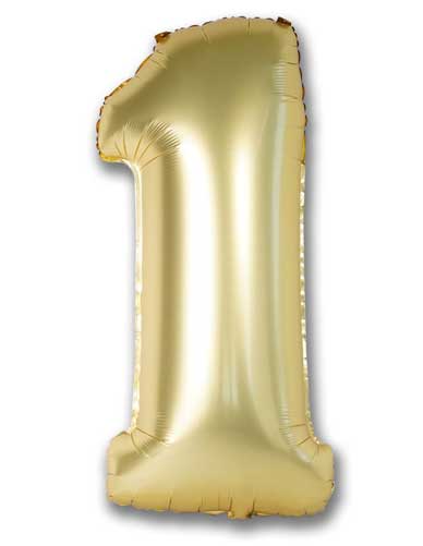 40" Chrome Gold Number Balloon