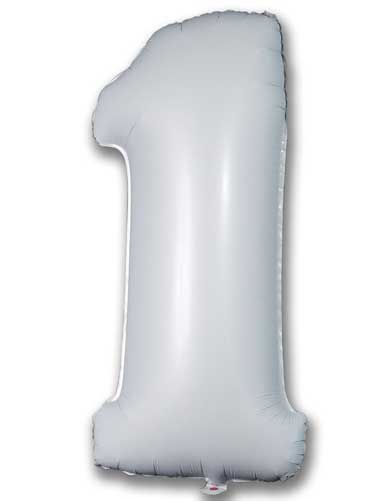 40" Satin White Number Balloon