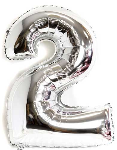 40" Silver Number Balloon