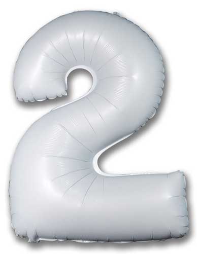 40" Satin White Number Balloon