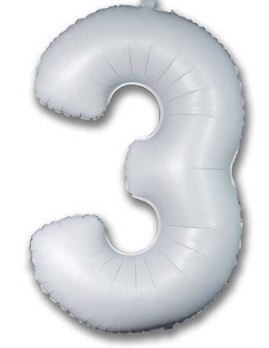 40" Satin White Number Balloon