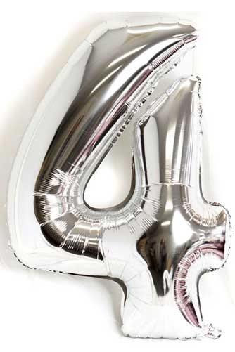 40" Silver Number Balloon