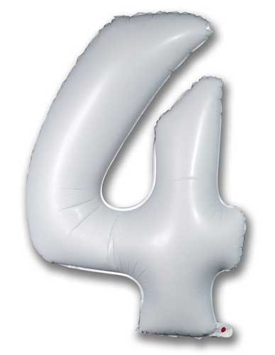 40" Satin White Number Balloon