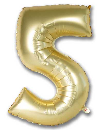 40" Chrome Gold Number Balloon