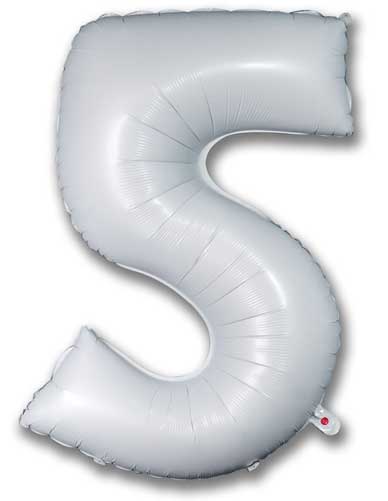 40" Satin White Number Balloon