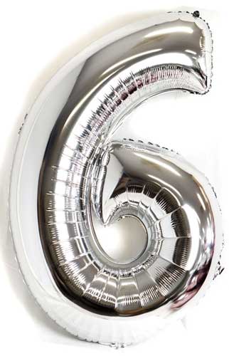 40" Silver Number Balloon