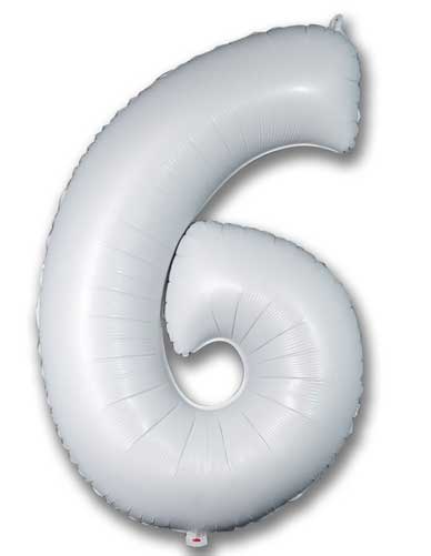 40" Satin White Number Balloon