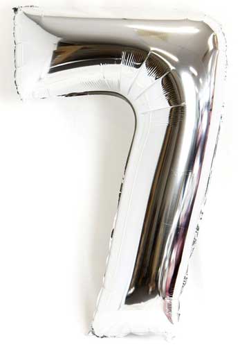 40" Silver Number Balloon