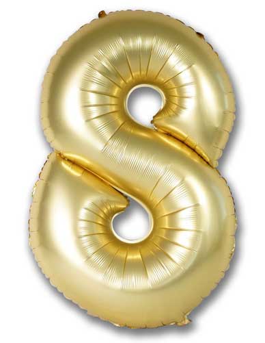 40" Chrome Gold Number Balloon