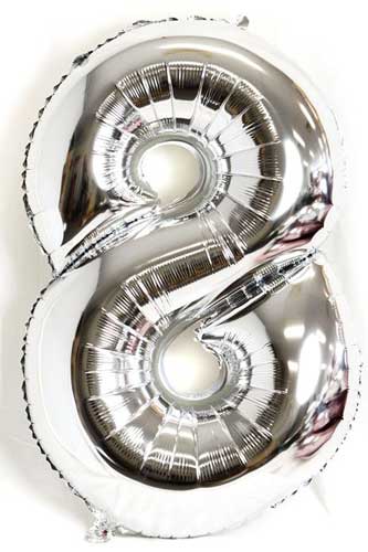 40" Silver Number Balloon