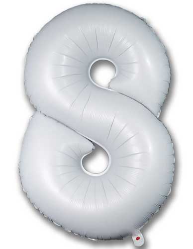 40" Satin White Number Balloon