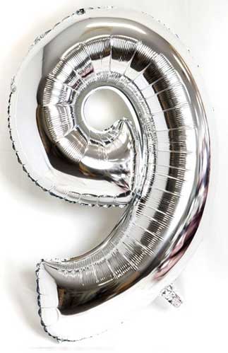 40" Silver Number Balloon