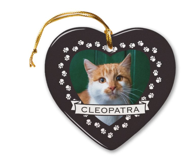 Paw Heart Ceramic Ornament