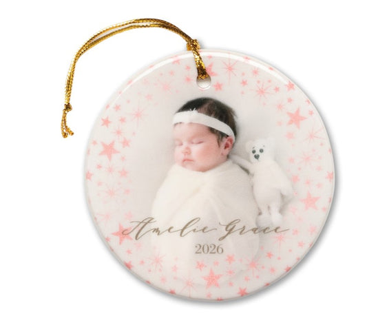 Stardust Round Ceramic Ornament