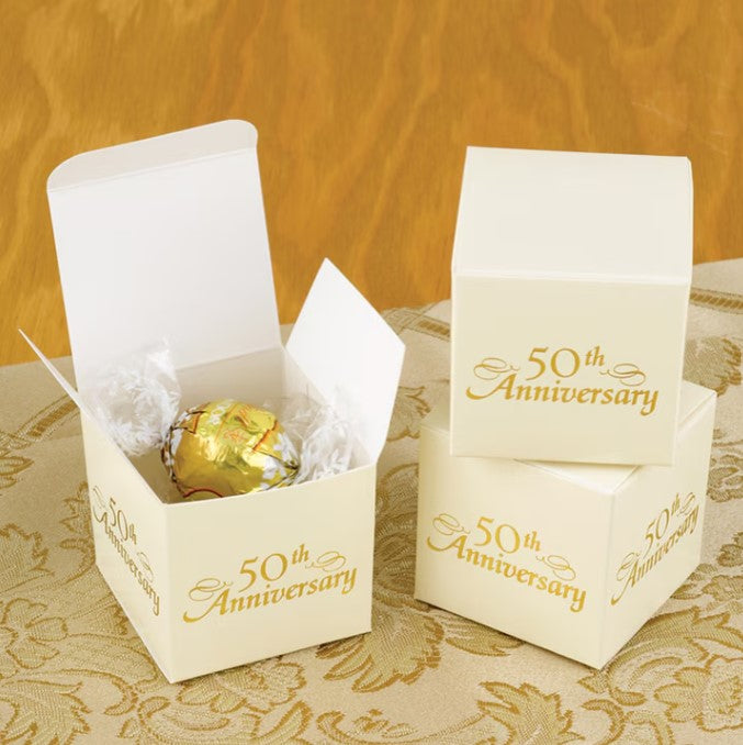 Golden 50th Favor Boxes