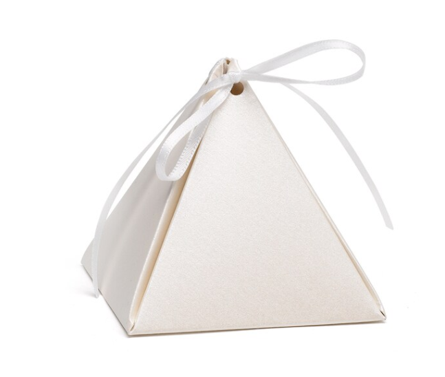 Silver Pyramid Favor Boxes