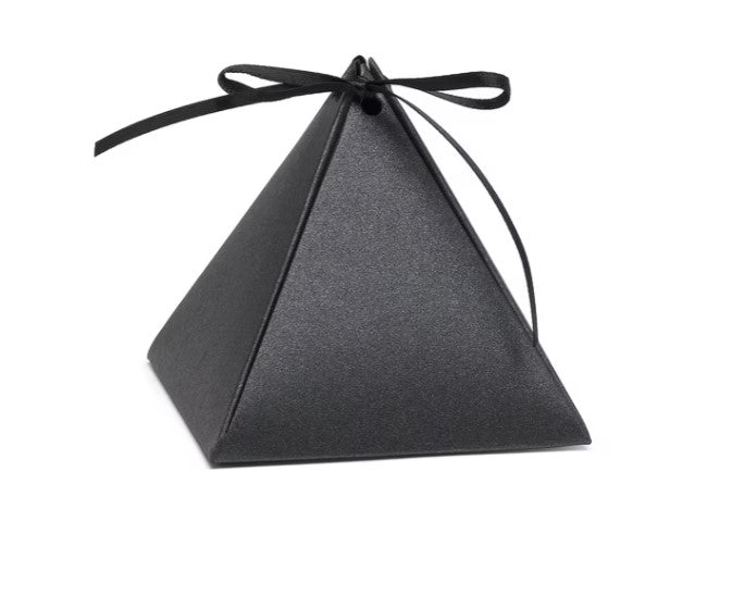 Silver Pyramid Favor Boxes