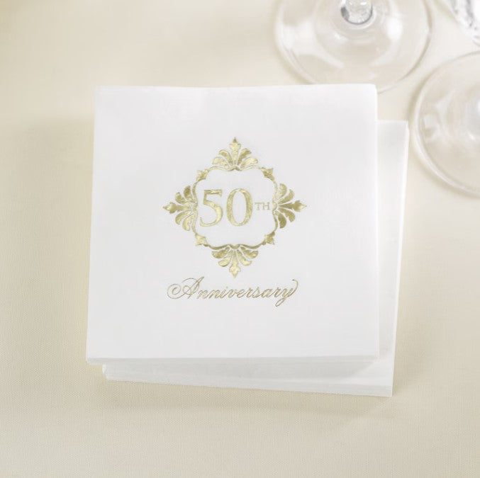 50th Anniversary Beverage Napkins