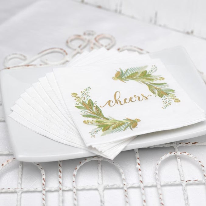 Floral Greenery Beverage Napkins