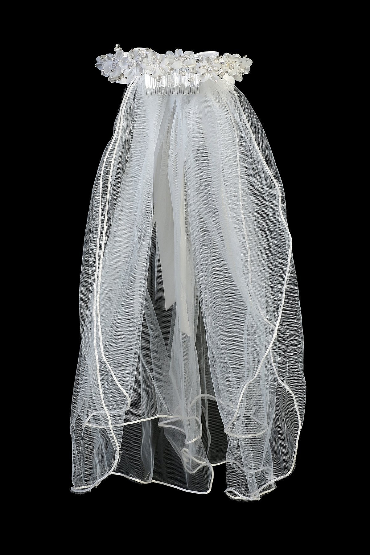 White Flower Pearl Veil