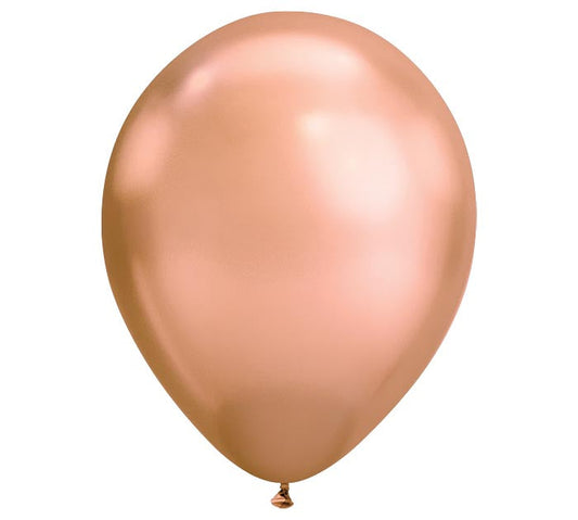 11" Chrome Rose Gold Latex Balloon