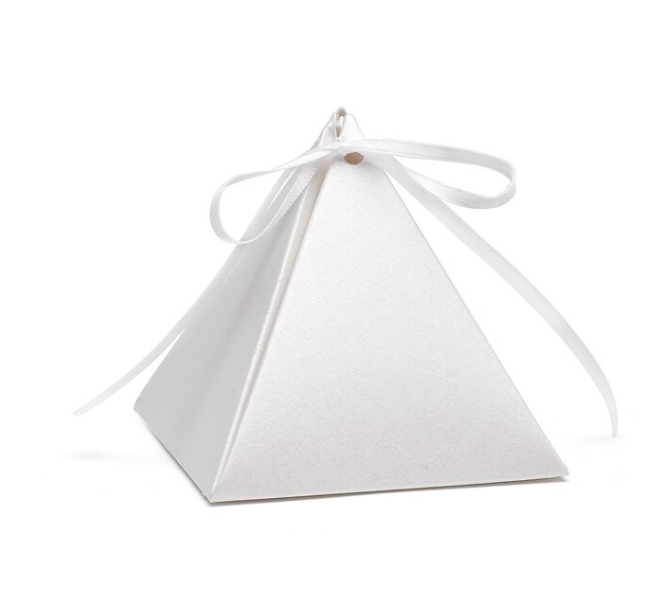 Silver Pyramid Favor Boxes