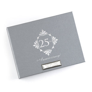 Silver 25 Anniversary Guest Book