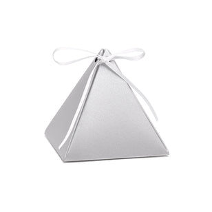 Silver Pyramid Favor Boxes