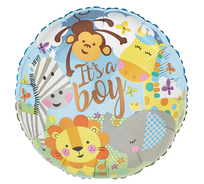 17” It’s Boy Zoo Foil Balloon