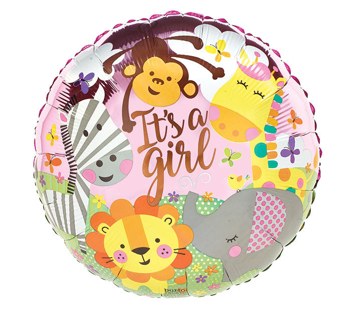 17” It’s Girl Zoo Foil Balloon