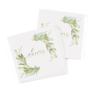 Floral Greenery Beverage Napkins