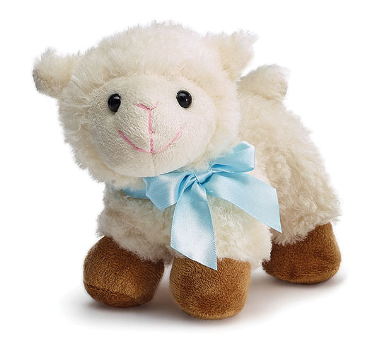 Blue Bow Plush Lamb