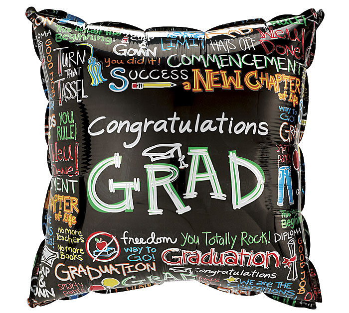 18” Graduation Congrats Foil Balloon, [Premier Gifts and Balloons], Balloons, Premier Gifts 'n Balloons