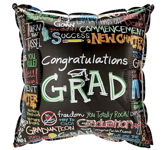 18” Graduation Congrats Foil Balloon, [Premier Gifts and Balloons], Balloons, Premier Gifts 'n Balloons