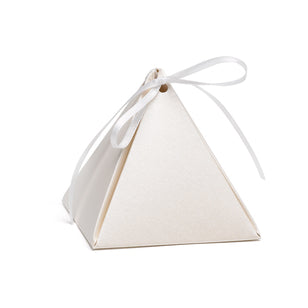 Ecru Pyramid Favor Boxes