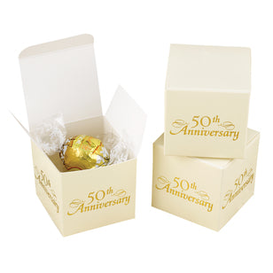 Golden 50th Favor Boxes