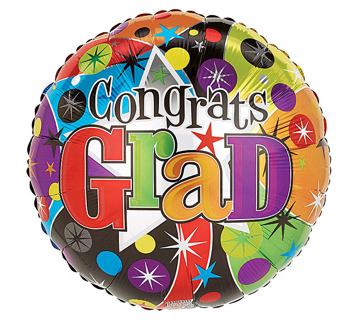 17” Congrats Grad Foil Balloon, [Premier Gifts and Balloons], Balloons, Premier Gifts 'n Balloons