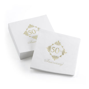 50th Anniversary Beverage Napkins