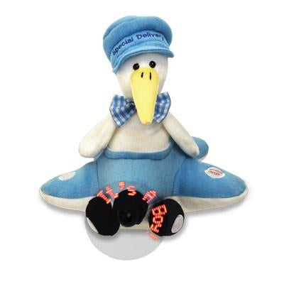 Blue Baby Boy Airborne Storks, [Premier Gifts and Balloons], Plush Toys, Premier Gifts 'n Balloons