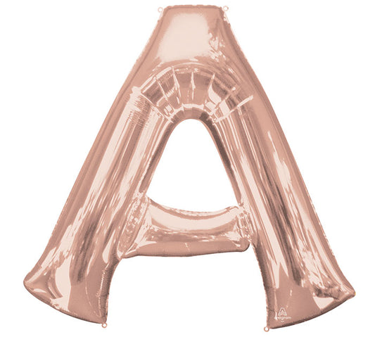 37" Pkg Letter A Rose Gold Balloon, [Premier Gifts and Balloons], Balloons, Premier Gifts 'n Balloons