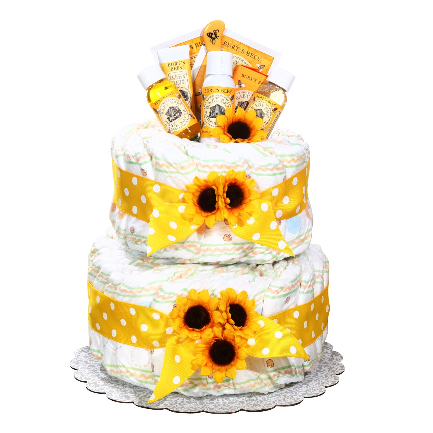 Burt's Bees Diaper Cake Neutral, [Premier Gifts and Balloons], Diaper Cake, Premier Gifts 'n Balloons