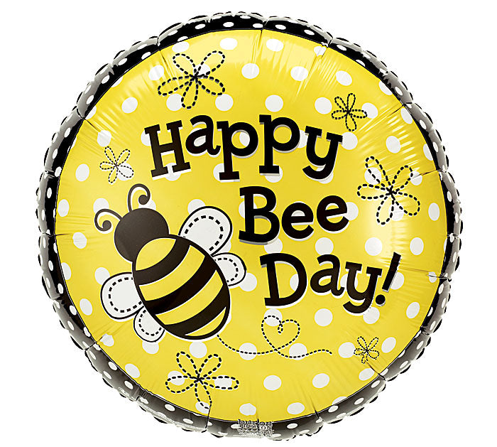 18" Pkg Happy Bee Day Balloon, [Premier Gifts and Balloons], Balloons, Premier Gifts 'n Balloons