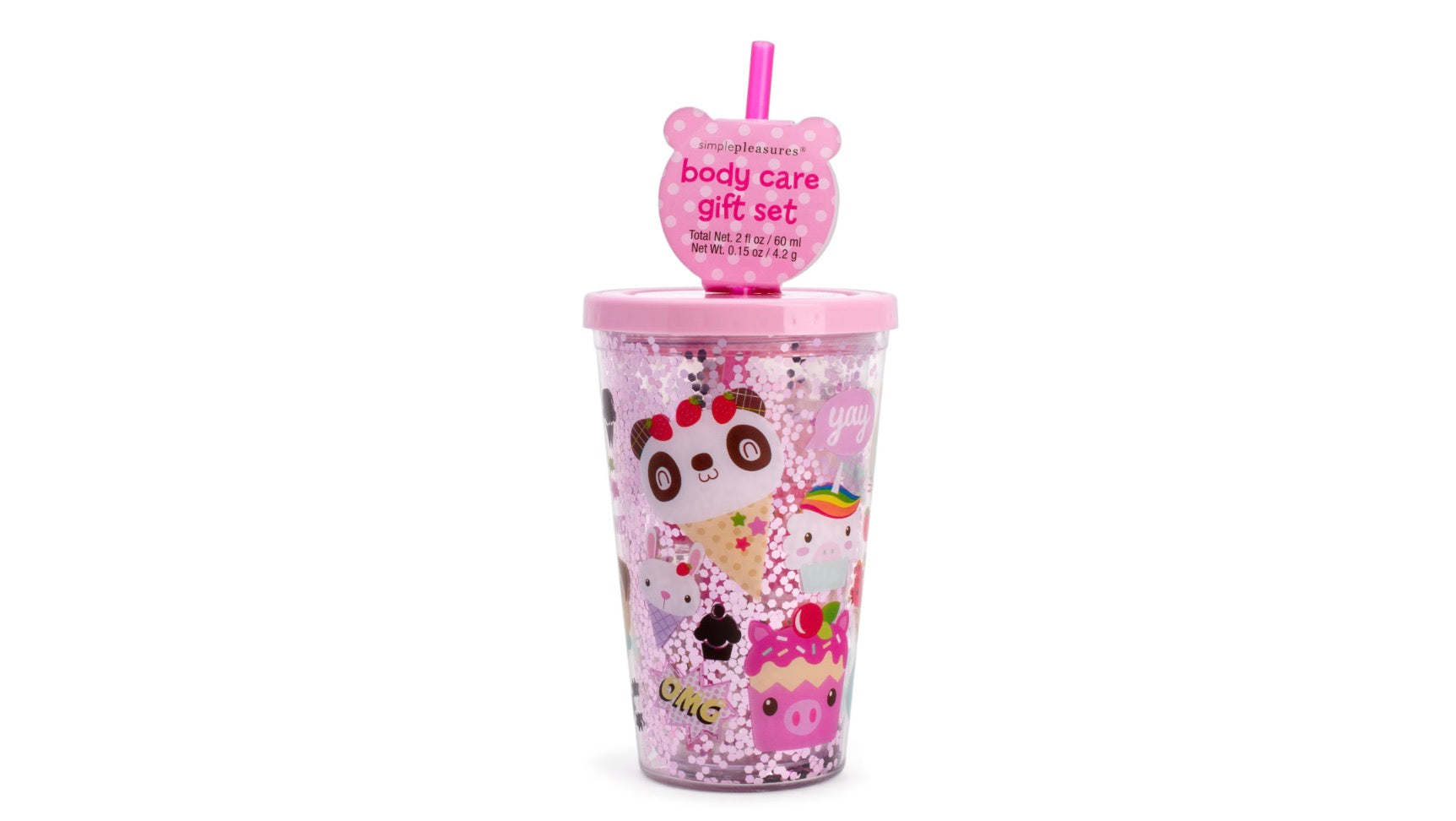 Pink Girls Body Care Gift Set Travel Cup