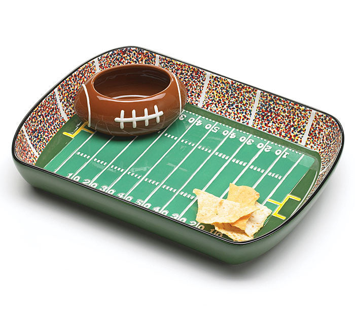 Football Stadium Chip and Dip Set, [Premier Gifts and Balloons], Ceramic Gifts, Premier Gifts 'n Balloons